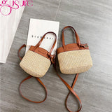 Casual Rattan Straw Bag Small Purse Handbags Summer Beach Crossbody