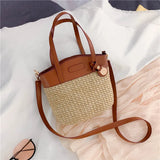 Casual Rattan Straw Bag Small Purse Handbags Summer Beach Crossbody