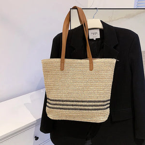 Straw Shopper Tote Rattan Woven Shoulder Bags Large Capacity Handbags