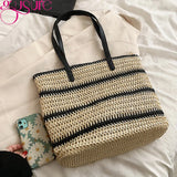 Straw Shopper Tote Rattan Woven Shoulder Bags Large Capacity Handbags