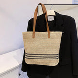 Straw Shopper Tote Rattan Woven Shoulder Bags Large Capacity Handbags