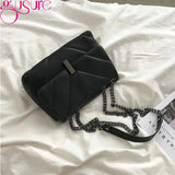 Quilted Shoulder Bag Chain Crossbody Large Capacity Handbag Solid Messenger