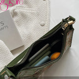 Women Canvas Shoulder Bag Oil Painting Underarm Hobos Bag