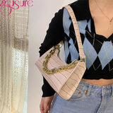 PU Leather Chain Shoulder Handbags Crocodile Pattern Female Underarm Bags