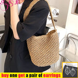 Small Straw Woven Beach Bag Portable Handbag