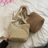 Small Straw Woven Beach Bag Portable Handbag