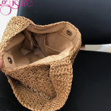 Small Straw Woven Beach Bag Portable Handbag