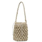 Small Straw Woven Beach Bag Portable Handbag