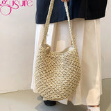 Small Straw Woven Beach Bag Portable Handbag