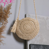 Bohemia Straw Half Bag Crossbody Handbag Small Beach Rattan Woven