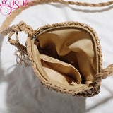 Bohemia Straw Half Bag Crossbody Handbag Small Beach Rattan Woven