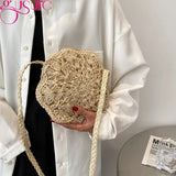 Bohemia Straw Half Bag Crossbody Handbag Small Beach Rattan Woven