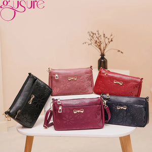 Lady Soft PU Leather Shoulder Crossbody Bag Large Capacity Solid Messenger