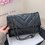 Lattice Square Crossbody Bag Quilted PU Leather Women Chain Handbag