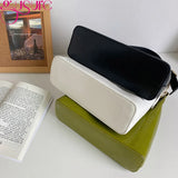 Small PU Leather Top-handle Handbag Green Clutch Purse