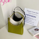 Small PU Leather Top-handle Handbag Green Clutch Purse