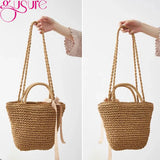 Women Straw Weave Shoulder Beach Crossbody Bag Lady Casual Handbag