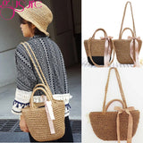 Women Straw Weave Shoulder Beach Crossbody Bag Lady Casual Handbag