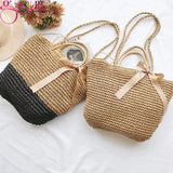 Women Straw Weave Shoulder Beach Crossbody Bag Lady Casual Handbag