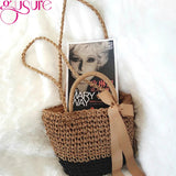 Women Straw Weave Shoulder Beach Crossbody Bag Lady Casual Handbag