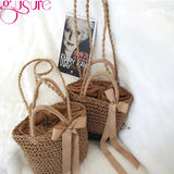Women Straw Weave Shoulder Beach Crossbody Bag Lady Casual Handbag