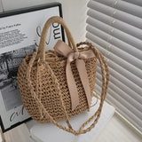 Women Straw Weave Shoulder Beach Crossbody Bag Lady Casual Handbag