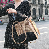 Women Straw Weave Shoulder Beach Crossbody Bag Lady Casual Handbag