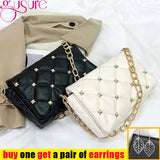 Quilted PU Leather Women Shoulder Bag Chain Purse Handbag Tote