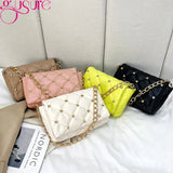 Quilted PU Leather Women Shoulder Bag Chain Purse Handbag Tote
