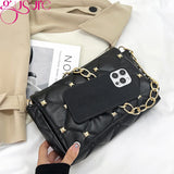 Quilted PU Leather Women Shoulder Bag Chain Purse Handbag Tote