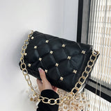 Quilted PU Leather Women Shoulder Bag Chain Purse Handbag Tote