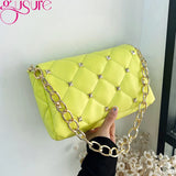 Quilted PU Leather Women Shoulder Bag Chain Purse Handbag Tote