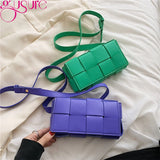 Woven PU Leather Waist Bag for Women Crossbody Shoulder Pouch