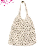Hollow Beach Bag Women Totes Straw Knitting Shoulder Bags