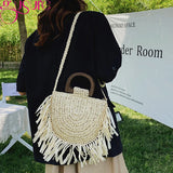 Rattan Knitting Women Straw Crossbody Bag Small Handbag for Summer Beach