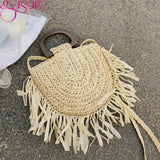 Rattan Knitting Women Straw Crossbody Bag Small Handbag for Summer Beach