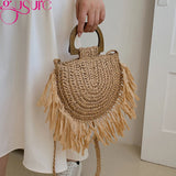 Rattan Knitting Women Straw Crossbody Bag Small Handbag for Summer Beach