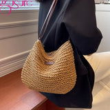 Rattan Women Straw Crossbody Bag Small Handbag Purse Summer Beach Shoulder Bags