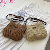 Rattan Women Straw Crossbody Bag Small Handbag Purse Summer Beach Shoulder Bags