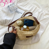 Rattan Women Straw Crossbody Bag Small Handbag Purse Summer Beach Shoulder Bags