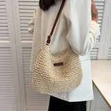 Rattan Women Straw Crossbody Bag Small Handbag Purse Summer Beach Shoulder Bags