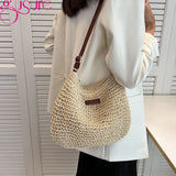 Rattan Women Straw Crossbody Bag Small Handbag Purse Summer Beach Shoulder Bags