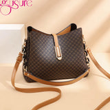 Retro Bucket Crossbody Bag Travel Purse Handbag Letter Print Shoulder