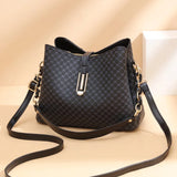 Retro Bucket Crossbody Bag Travel Purse Handbag Letter Print Shoulder