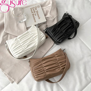 Summer Underarm Hobo Bag For Women PU Leather Small Handbag