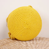 Woven Straw Crossbody Bag Round Rattan Beach Handbag