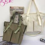 Waterproof Canvas Girl Shoulder Bucket Bag Crossbody Tote Purse