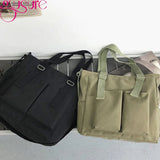Waterproof Canvas Girl Shoulder Bucket Bag Crossbody Tote Purse