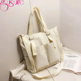 Waterproof Canvas Girl Shoulder Bucket Bag Crossbody Tote Purse