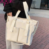 Waterproof Canvas Girl Shoulder Bucket Bag Crossbody Tote Purse